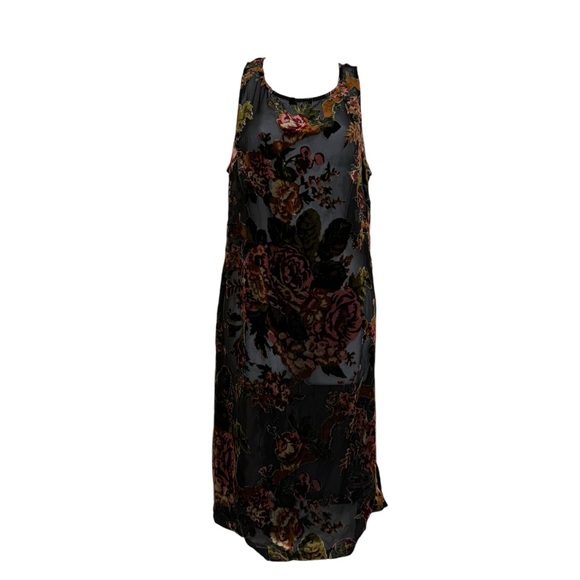Sheer Floral Mini Sheer Boho Dress Made in US Sz L - Picture 3 of 10